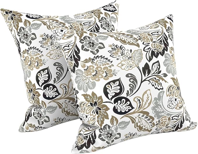 LVTXIII Outdoor Pillow Covers 20x20 Inch, 2 Pack Large Square Throw Pillow Cases, Fade-Resistant Cushion Covers for Patio Furniture Sofa, Garden Porch, Dailey Tan