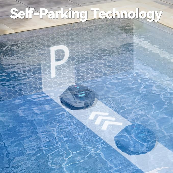 X1 Robotic Pool Vacuum, Cordless Pool Cleaner with 120-Min Runtime, Auto-Parking, 2.5h Fast Charging, for Above-Ground & Flat-Bottom Inground Pools up to 850 sq.ft