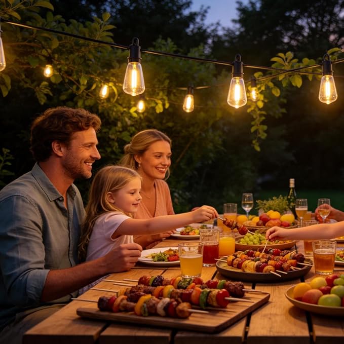 100ft Solar Lights Outdoor String light patio 30+2bulbs Shatterproof, solar String Lights Outdoor Waterproof with Remote ST38 Vintage Edison Bulbs,Waterproof Hanging Lights for Outside Backyard