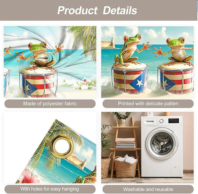 6 * 13FT Summer Puerto Rico Garage Door Cover Decorations Sunset Palm Trees Garage Door Banner for Outdoor Indoor Summer Party Photography Backdrop