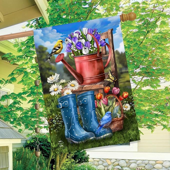 Briarwood Lane In the Spring Garden House Flag