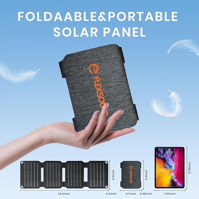10W Mini Solar Panel, USB Solar Charger Foldable Portable IP67 Waterproof Solar Powered Battery Charger for Small Fan, Camera, Water Pump, Bicycle, Power Bank, Camping Lantern