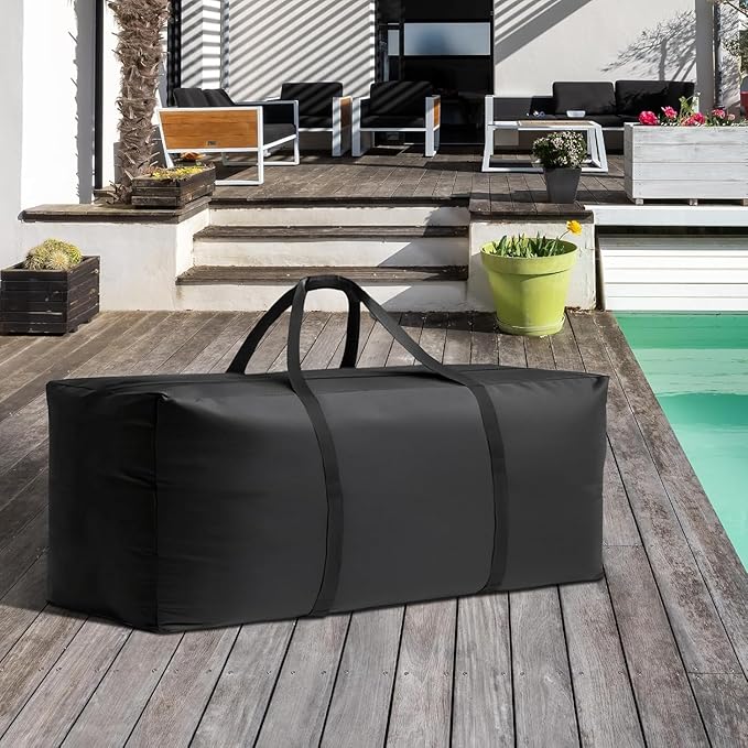 Waterproof Patio Cushion Storage Bag - 68 x 20 x 30 Inch Heavy Duty Oxford Outdoor Cushion Storage Bag, Dustproof & UV Protection for Garden Use, with Upgraded Fabric & Reinforced Zipper