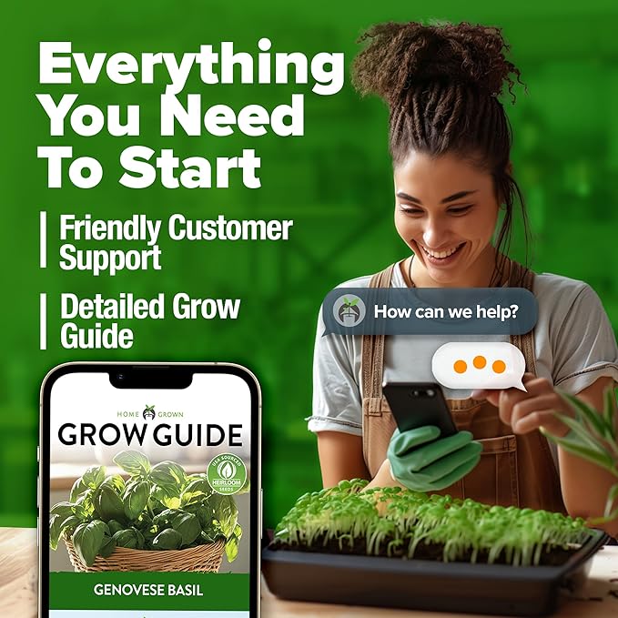HOME GROWN Non GMO Genovese Basil Seeds Pack 1,750+ High Germination Heirloom Seeds (Ocimum basilicum) Herb Seeds for Planting Indoor & Outdoor Gardening, for Culinary Use