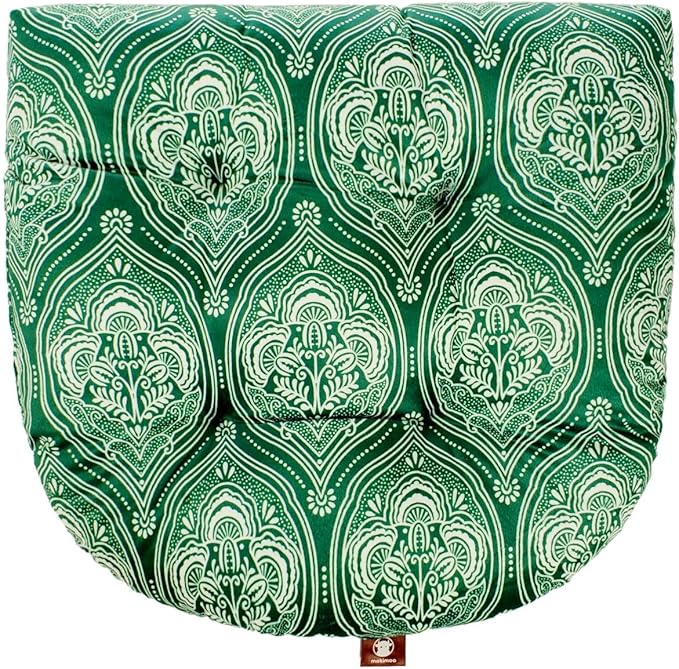 Outdoor Patio Cushion, Rocking Chair Cushion, Tufted Pads, Set of Upper and Lower with Ties Pack of 2 (2 Sets) - Back 20"×17", Seat 17"×17" (Green Lantern)