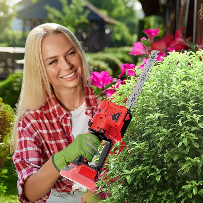 Cordless Hedge Trimmer for Milwaukee 18V Battery (No Battery) - Electric Hedge Trimmer Cordless Grass Trimmer, Bush Trimmer & Grass Shears for Yard，Brushless Motor，Powerful & Lightweight