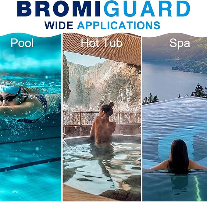 BROMIGUARD Bromine Tablets 1 Inch 4 Lbs for Spa Hot Tub Chemical Tabs | 1" Brominating Tablets Spa & Hot Tub Chemical Sanitizer