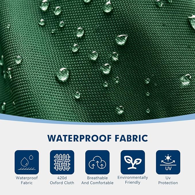 Non-Slip Outdoor Chaise Lounge Chair Cushion, Waterproof 74.4 x 22 x 4.7 Inches Lounge Chair Cushions for Outdoor Patio Furniture with Ties, Pool Chaise Lounge Cushions Replacement, Green