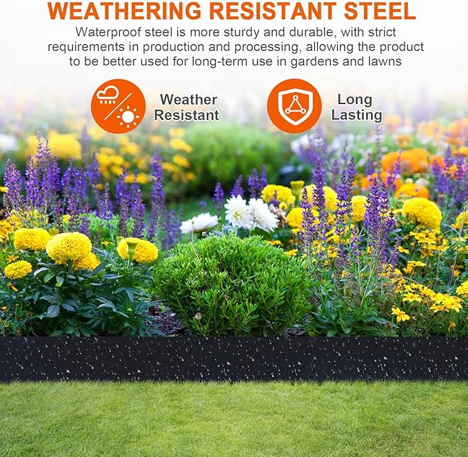 Metal Landscape Edging 41" L X 6.3“H, 6 Pack Galvanized Steel Landscape Edging,Hammer in Landscape Edging, Metal Edging for Landscaping