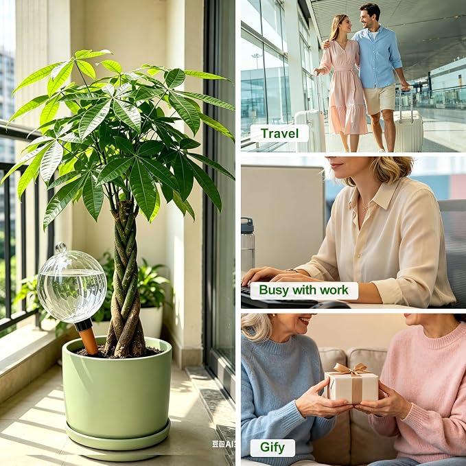 26oz Extra Large Plant Watering Globes, Self Watering Bulbs and Water Globes for Indoor Outdoor Potted Plants, Vacation Watering While Away 4-Pack