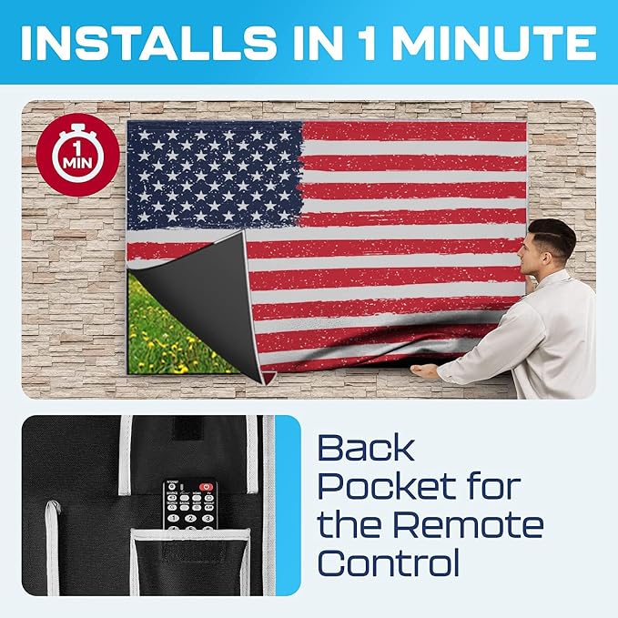 Outdoor TV Cover 75 Inch Weatherproof and Waterproof | TV Cover for Outside 75 | Outdoor TV Enclosure | Smart Shield TV Screen Protector for Outside TV | TV Display Protectors