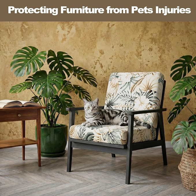 CALBODE 12Pcs Stretch Patio Cushion Cover, Tropical Floral and Leaf Pattern Sofa Covers for Patio Furniture Cushions Washable Reusable Couch Covers Replacement for All Season(Cover Only)