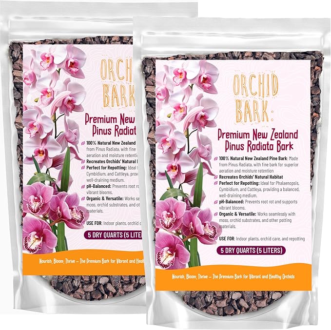 GARDENWISE Premium Orchid Bark for Potting Mix – Ready-to-Use Pine Bark for Indoor Plants, Orchid Repotting & Soil Mix Creation, Ideal Orchid Medium (10 quarts)