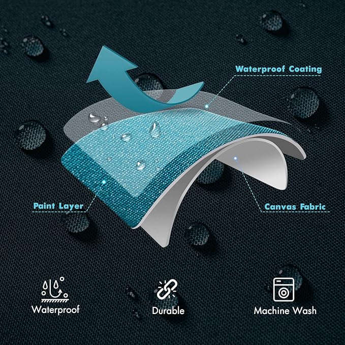MIULEE Outdoor Waterproof Throw Pillow Covers Set of 2 Relax Decorative Outdoor Square Pillowcases for Chair Patio Garden Couch Tent Balcony Sofa Deep Blue 18x18 Inch