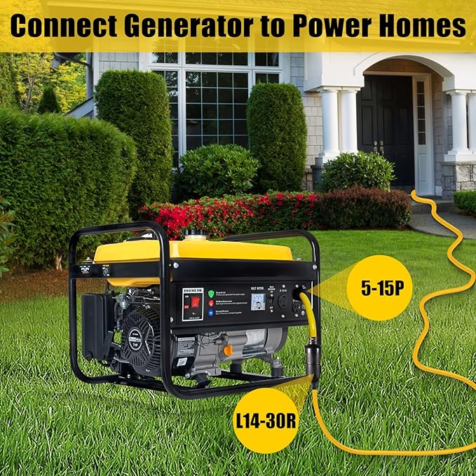 5-15P to L14-30R Power Adapter Cord, Household 3 Prong 15 Amp 5-15 Male Plug to 4 Prong 30 Amp L14-30 Female Receptacle Twsit Lock,Generator to House Inlet Box Adapter, ETL Listed