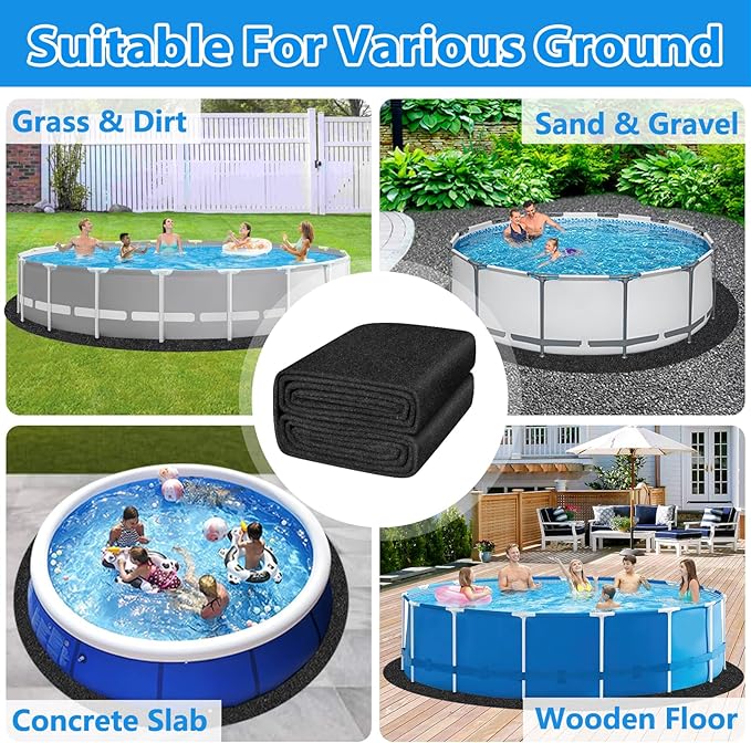 Thickened Pool Liner Pad for Above Ground Pool, 10 FT Round Under Pool Mat Padding, Pool Ground Pad Mat Under Pool for Pool Bottom, Prevent Punctures, Extend Liner Life
