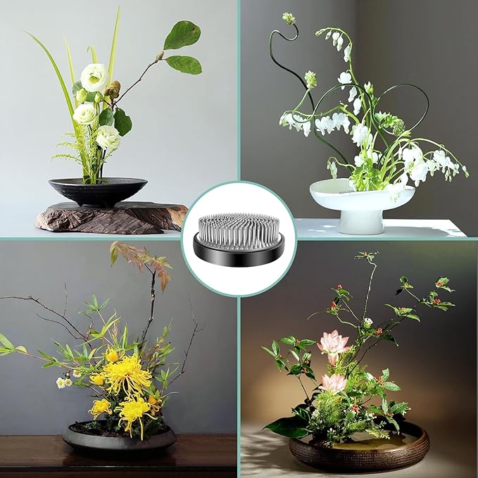 3.15inch Round Flower Frog,Japanese Ikebana Flower Holder ,Large Floral Frog ,Stainless Steel Flower Frog,Silver