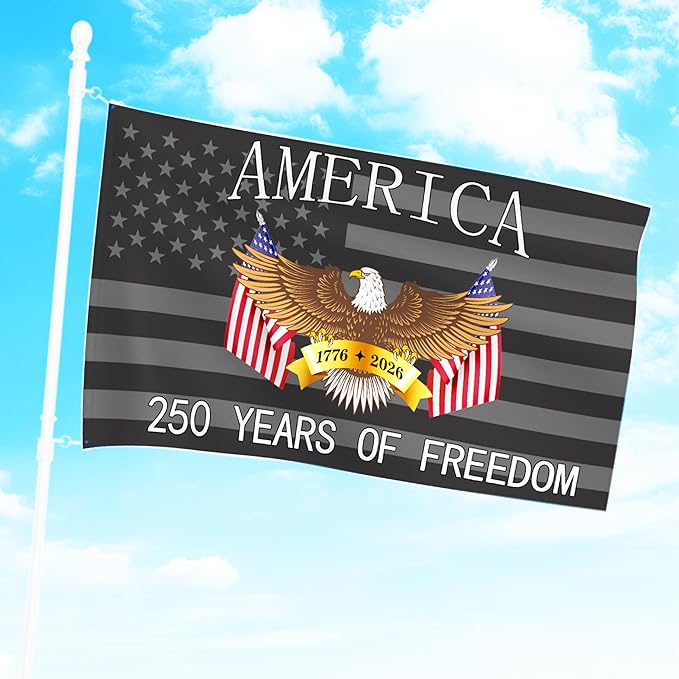 250 Anniversary USA Flag 3x5 Ft 2 Sided 3 Layers 250th Anniversary Flag We The People 1776-2026 250 Years Birthday Patriotic Decor for Outdoor Front Door Porch Wall (E)
