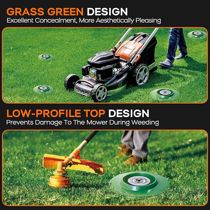 FREEKIT® 10Pack Sprinkler Head Protectors-Cuttable, Donut-Style Lawn Sprinkler Guard, ABS Plash Guard, Prevent Damage from Mower&Trimmer. Bottom Groove Pipe&Wires can Pass Through. 4Legs Easy Position