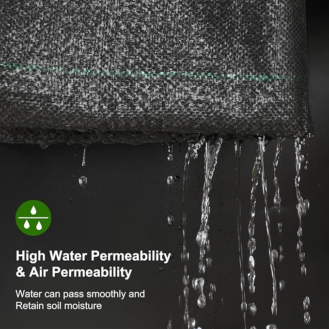 Jevrench 5oz Weed Barrier Landscape Fabric Heavy Duty, 1.3ft x 50ft Dual-Layer Premium Garden Landscaping Fabric, Ground Cover Weed Control Fabric Outdoor Weed Mat Garden Lawn Fabric
