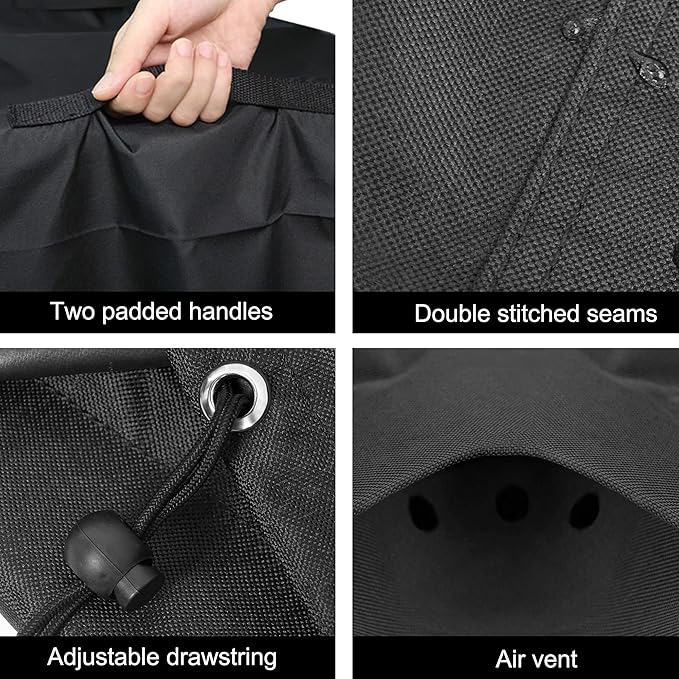 Femuar Deck Box Cover 100% Waterproof Heavy Duty 600D Patio Ottoman Cover, Outdoor Anti-UV Patio Storage Box Covers (63" L x 30" W x 28" H) Black