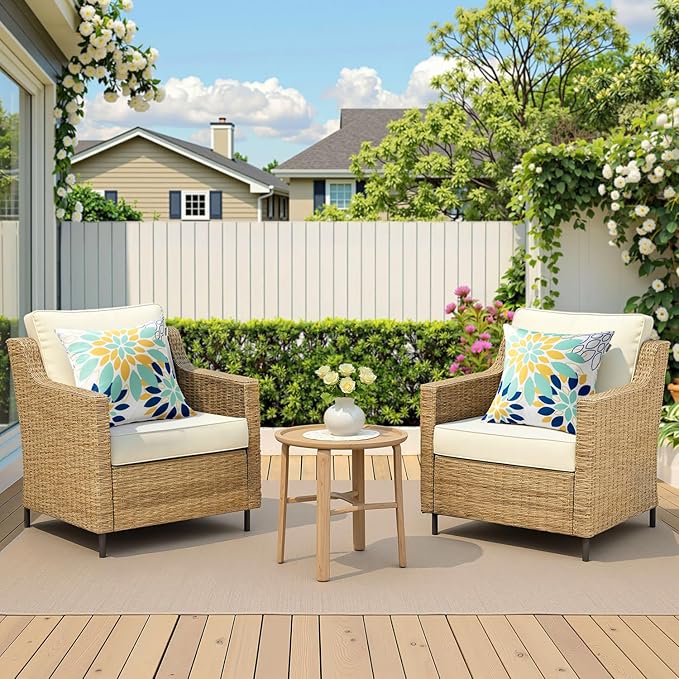Floral Outdoor Pillow Covers Waterproof Spring Throw Pillow Cases Light Blue Yellow Inch Set of 2 Decorative Summer Cushion Covers for Patio Furniture Garden Bench Porch Sofa