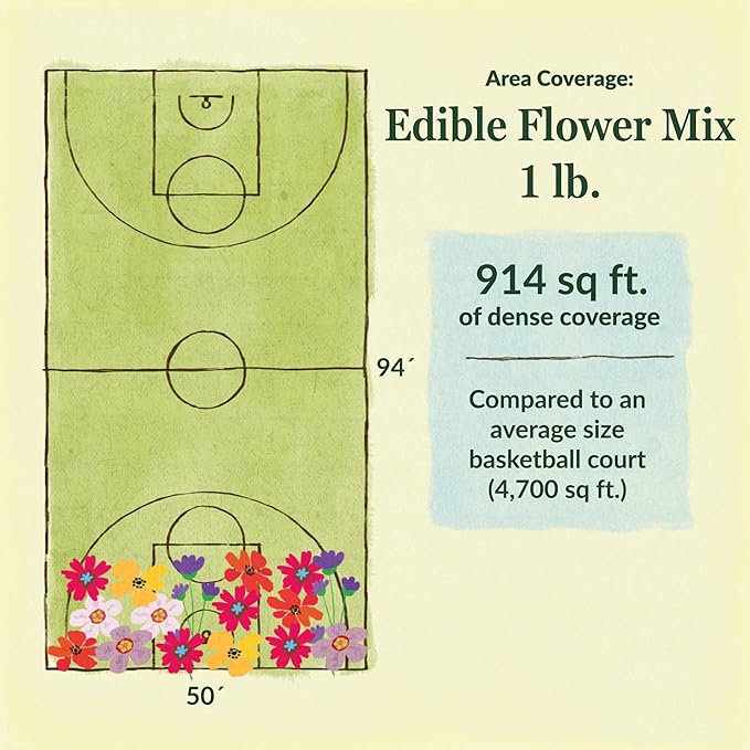 Ferry-Morse Edible Flower Mix Seeds - Non-GMO, Outdoor, Full Sun - 1 lb