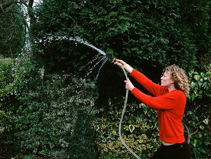 Rosy Earth Expandable Metal Garden Hose 75 FT - 304 Stainless Steel Water Hose 75 FT - Heavy Duty non Kinking Flexible Garden Hose, no Bite