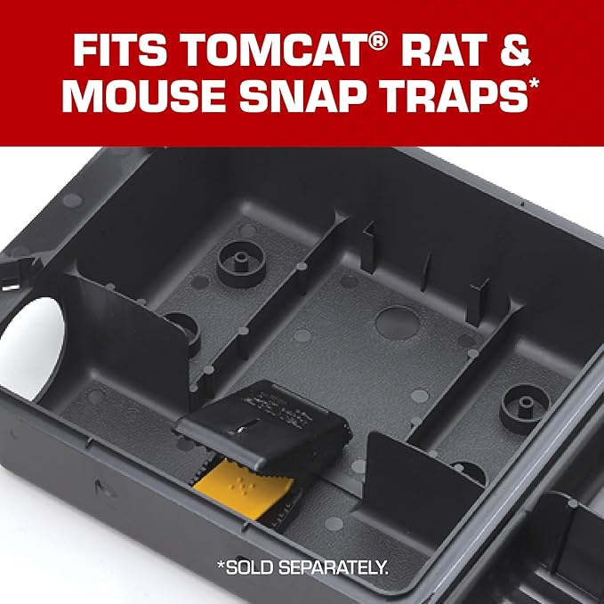 Tomcat Rodent Station, Includes 1 Rodent Station with 4 Bait-Securing Rods and 1 Security Key - Fits Rat or Mouse Sized Traps (Baits & Traps Sold Separately), Use Indoors or Outdoors