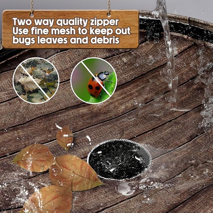 PAETAE Collapsible Rain Barrels, 50 Gallon Rain Water Collection Barrel, Rain Catcher Barrels to Collect Rainwater from Gutter, Leak-Proof Design, Woodgrain