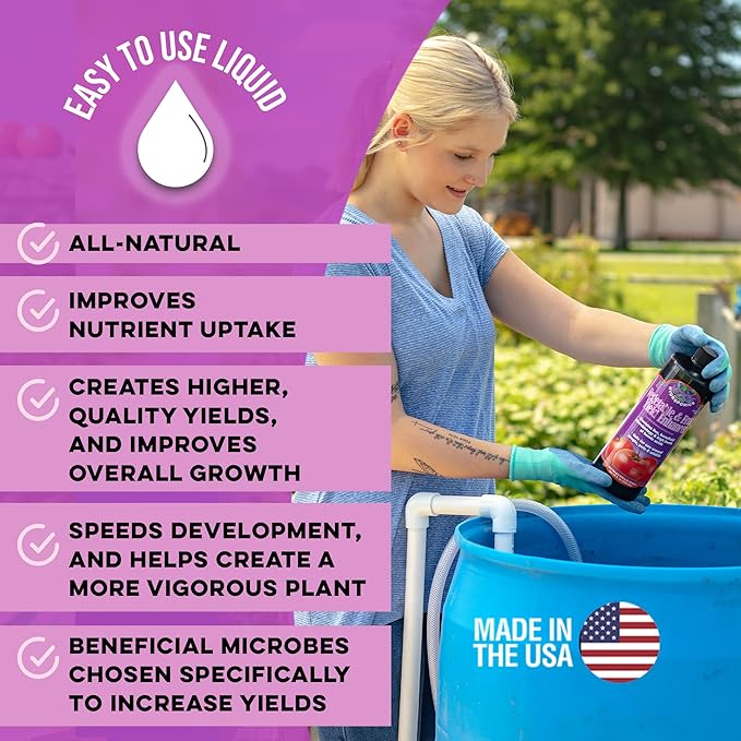Microbe Life Hydroponics Fruit and Vegetable Plant Growth Yield Enhancer, Plant Nutrients for Better Growth and Yield, Use with Any Feeding Systems Including Hydroponics or Soil, 1 Gallon