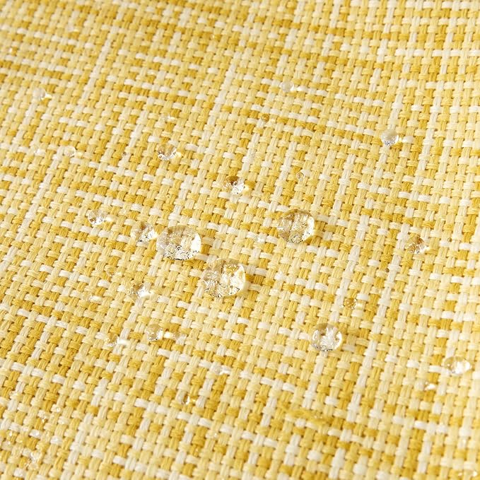 MIULEE Outdoor Waterproof Throw Pillow Covers Decorative Farmhouse Water Resistant Cushion Covers for Tent Patio Garden Couch Sofa Pack of 2, 16x16 Inch Yellow