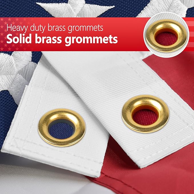 USA Flag Made in US,American Flag,Premium 5x8 American Flags Outdoor Heavy Duty Made in USA,5x8 Nylon US Flag Durable United StatesFlag5x8Ft