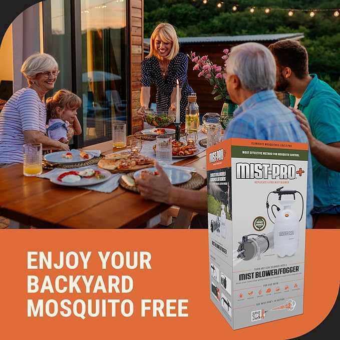 Pesticide Sprayer - Insecticide and Mosquito Mister System - Pest Control System for Fleas, Ticks, and Mosquitos - Mist-PRO+ 2-Gallon Tank Sprayer Kit