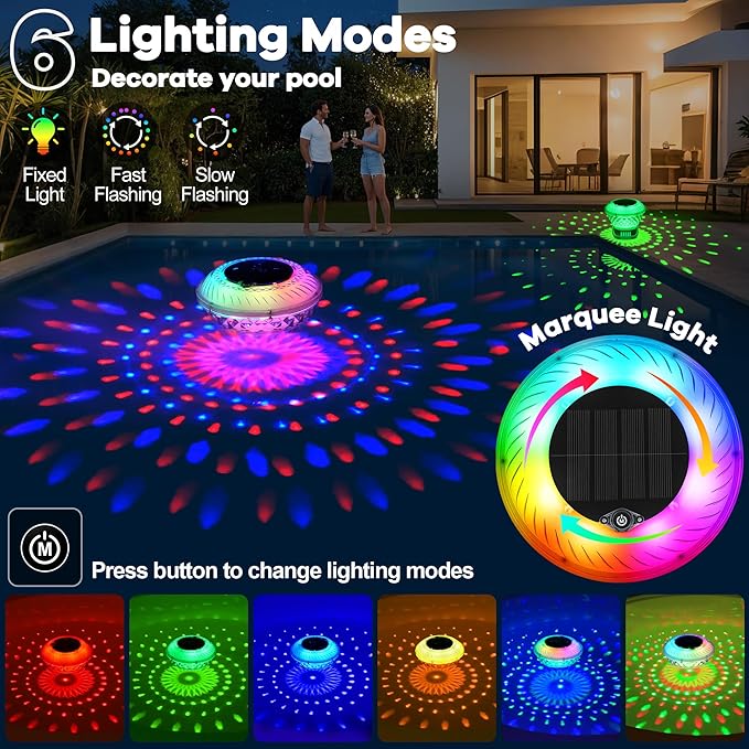 LanSuper 2025 Upgrade Pool Chlorine Floater, Chlorine Floaters with Marquee Light, Button Control Floating chlorines Dispenser for Pools,Adjustable Flow Chlorines Floaters,Pools Chlorinator-Blue