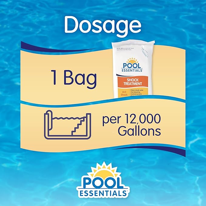 Pool Essentials® Shock Treatment, Clears Cloudy Water, Fast-Dissolving, 24-Pack, Granular