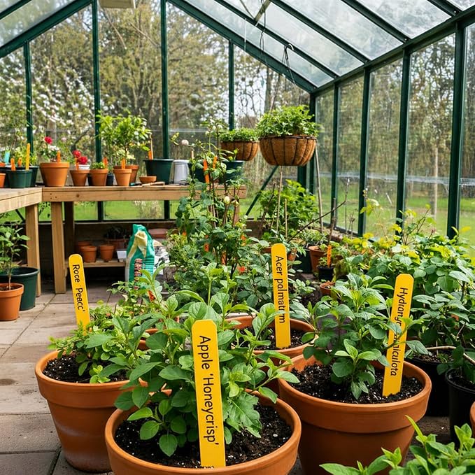 Weysat 200 Pcs 12" Wood Plant Labels for Field or Containers Plant Tags Wood Garden Labels for Seedling Stakes Markers Nursery Seed Tags with Smooth Surface for Pot Herbs Flowers Vegetables (Yellow)