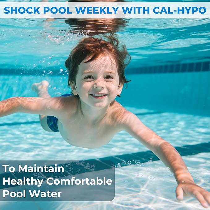 Pro-Grade Chlorine Pool Shock, 68% Cal-Hypo Granular Sanitizer, Prevents Bacteria & Algae, Restores Crystal Clear Water - Shock Treatment, Swimming Pool Chemical - 12 X 1lb
