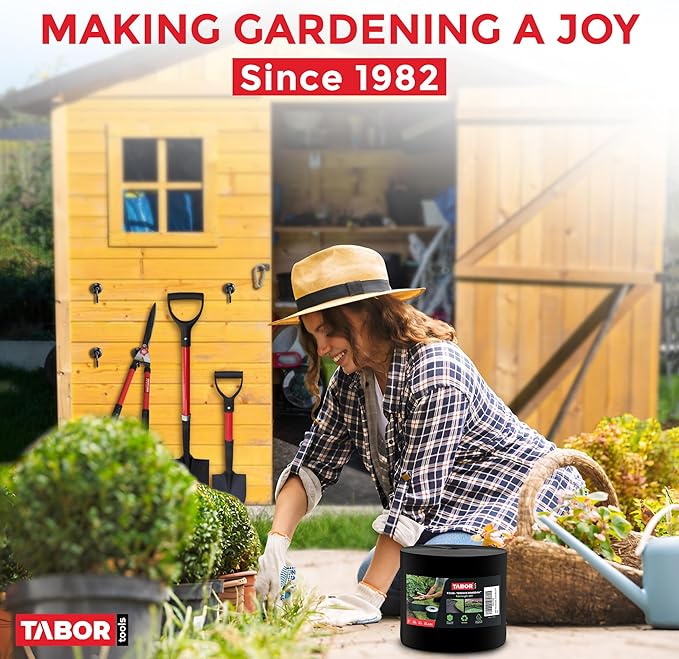 TABOR TOOLS 20 Ft Terrace Board, 5 Inch High, 0.1" Inch Thickness, Landscape Edging Coil, Grass Barrier, Bender Board, Garden Liner, ES30. (Black)