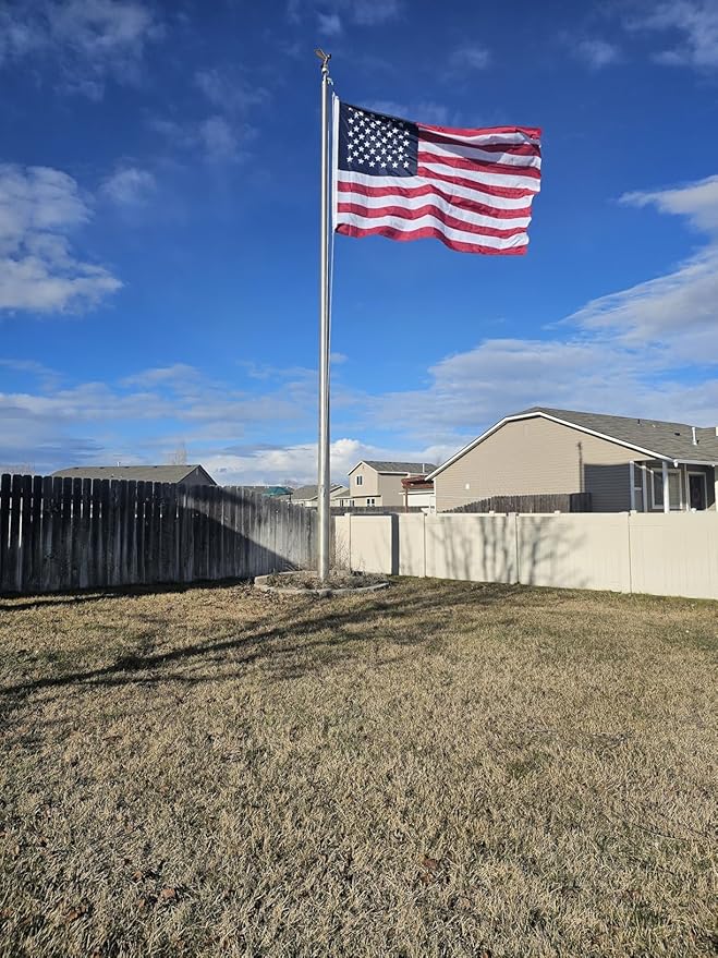 American Flag 4x6 FT Long Lasting 420D Heavy Duty US Flags for High Wind TearProof Polyester USA Flag with Embroidered Stars, Sewn Stripes, Brass Grommets