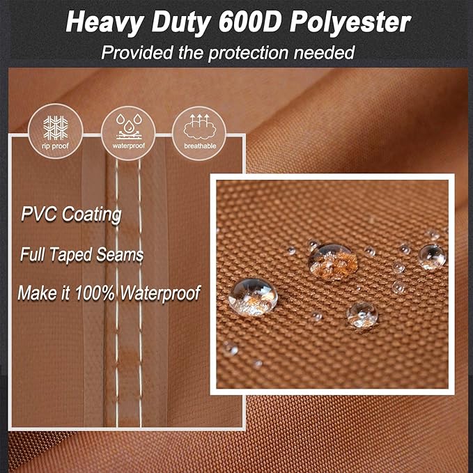 NettyPro Waterproof Outdoor Furniture Side Table Cover 24 x 24 Inch Patio Square Ottoman Table Cover All Weather Protection