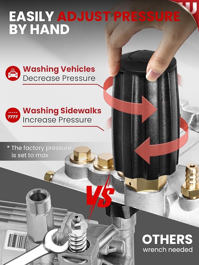 WOJET Pressure Washer Pump, 3/4" Shaft, 3400PSI 2.5GPM, Horizontal Power Washer Pump With Anti-seize, Self-Priming, Replacement Pressure Washer Pump Kit for Dewalt, Simpson, Craftsman, Honda, Generac