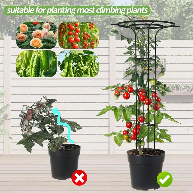 Trellis for Climbing Plants Outdoor, 70.9 Inch Mushroom Top Trellis for Climbing Plants, Metal Plant Support for Potted Plants Climbing Vine Rose Clematis Vegetable Trellis (1 Pack)