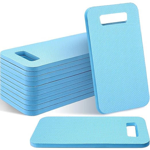 Riakrum 10 Pcs Garden Kneeling Pad Garden Knee Pad Thick Foam Knee Mat Waterproof Cushion for Kneeling Multi Functional and Church Kneeler for Praying, Baby Bath, Yoga, 15.4 x 6.7 Inch (Blue)