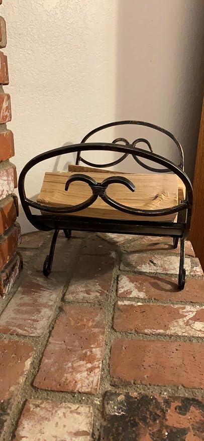 Rocky Mountain Goods Decorative Indoor Log Rack - Heavy duty iron with Antique bronze finish - Perfect size for indoor use - Pre assembled - Decorative log holder design and finish