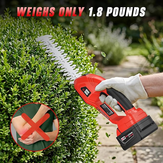 Cordless Grass Shear & Hedge Trimmer fit Milwaukee M18/18V Battery, 2 in 1 Handheld Electric Shrubbery Trimmer, Bush Trimmer for Yard & Garden, Lawn(Tool Only)