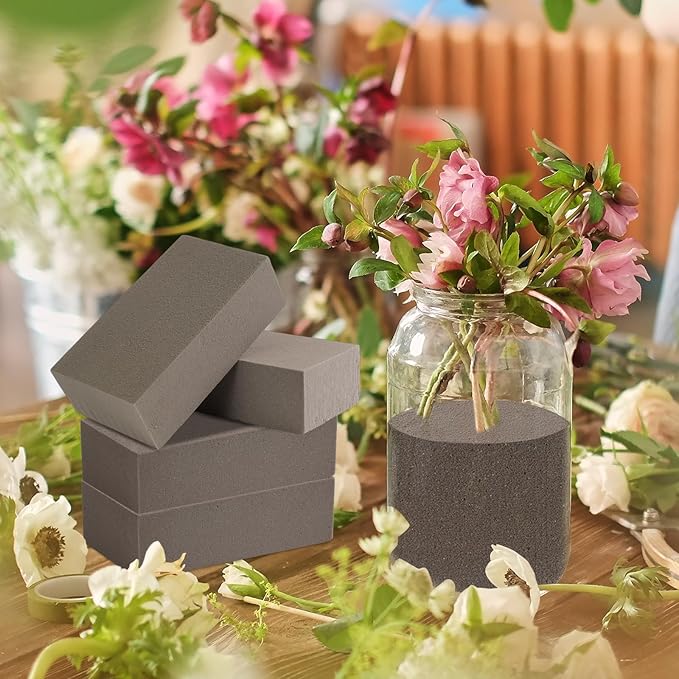 30 Pack Floral Foam Blocks for Fresh and Artificial Flowers – Grey Wet Foam for Flower Arrangements, Florist Foam for Centerpieces, Bouquets, Crafts, DIY Cutting (Grey)