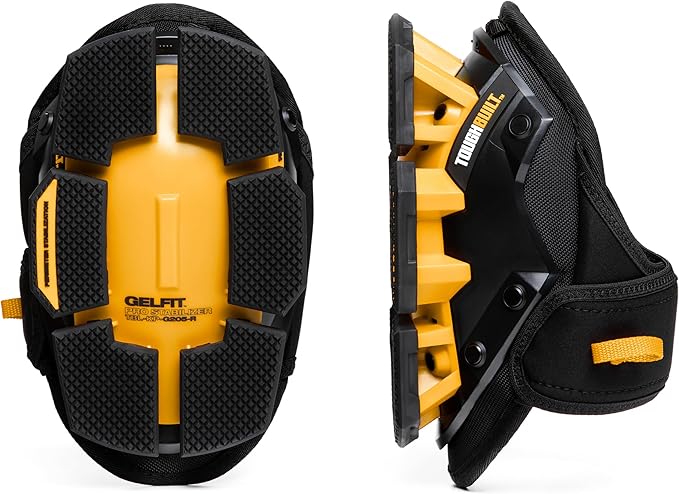ToughBuilt - GelFit Stabilizer Knee Pads, Heavy-Duty Gel Cushioning with Ergonomic Support, Durable Hard Shell, and Stable Non-Slip Design for Construction & Flooring (TBL-KP-G205-R)