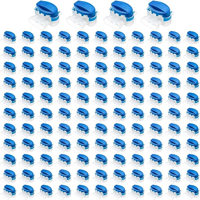 TOODOO 120 Pieces 3 Way Wire Connectors Locks Electrical IDC 314-box Wire Self-Stripping Pigtail Connectors for 22-14 AWG Cables Robotic Lawn Mowers Irrigation Application