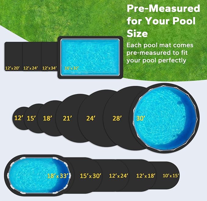 POOLHACKER 10' x 15' Oval Pool Liners for Above Ground Swimming Pools, Durable Geotextile Material, Easy to Install, Extends Life to The Line, Under Pool Padding
